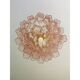 Lot de 2 lustres contemporains en verre de Murano de style rose "Tronchi" avec verre doré
