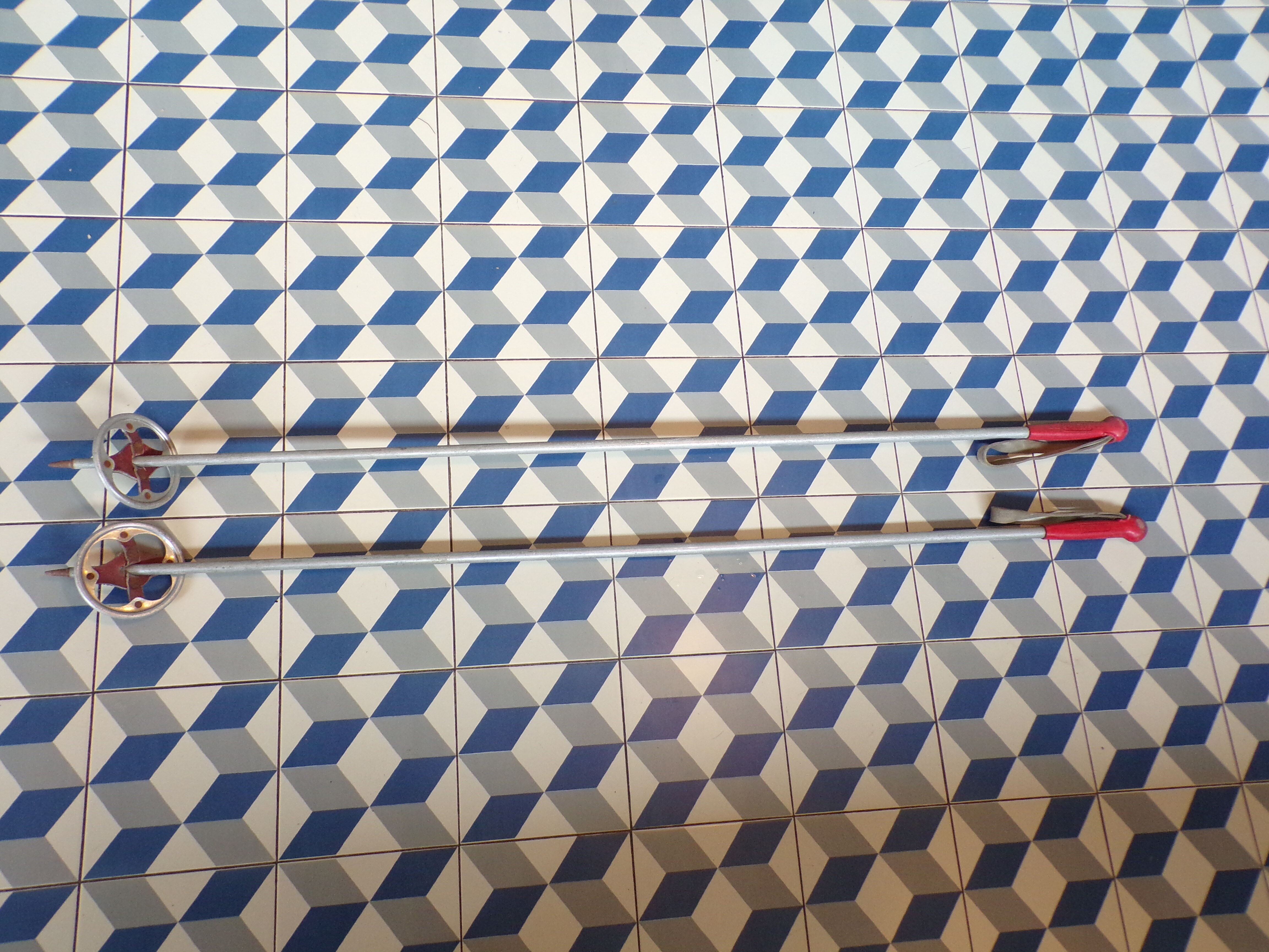 Vintage aluminum ski poles