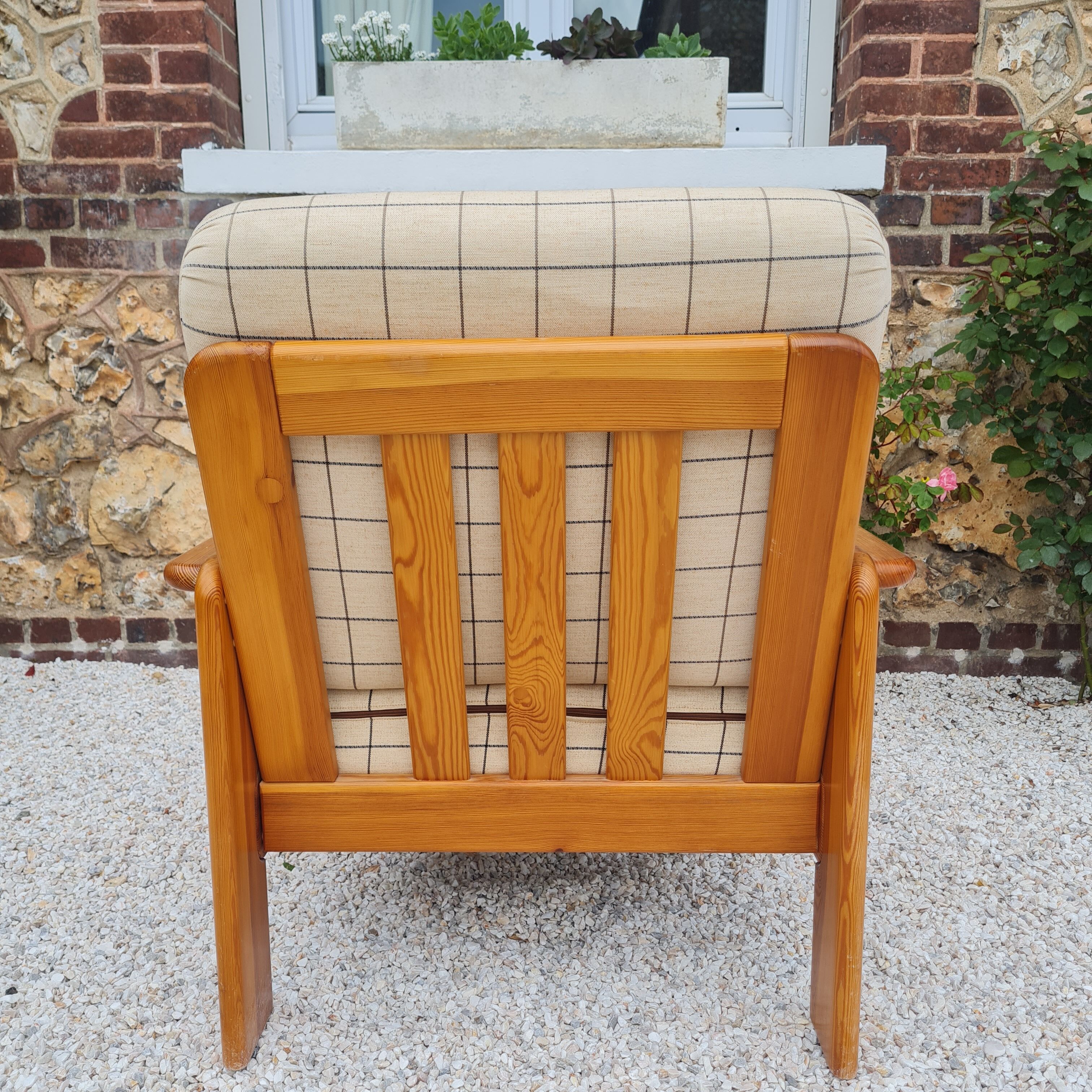 Fauteuil suédois en pin 1970
