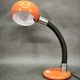 1970s Italian Orange Space Age Adjustable Gooseneck Table Lamp