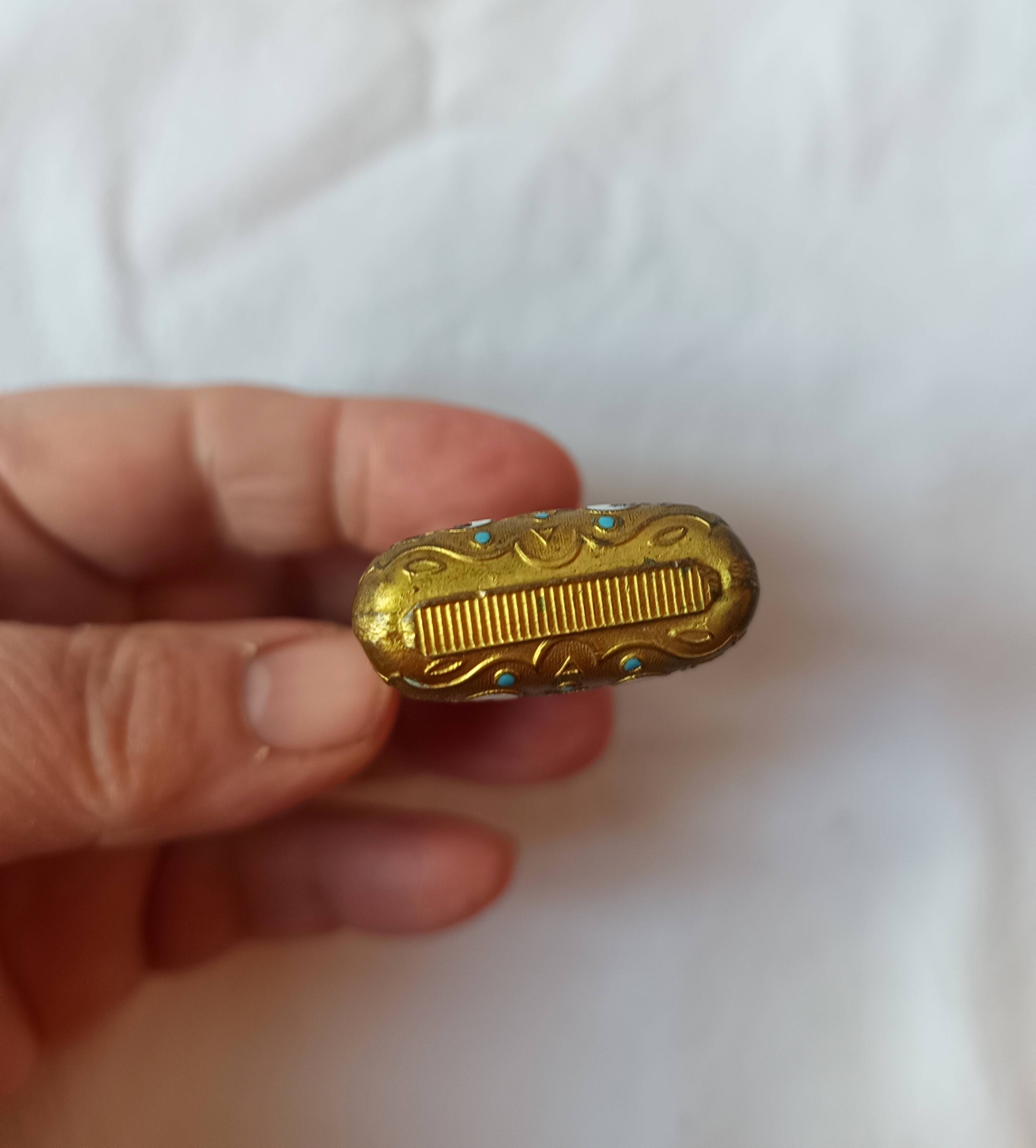 Ancien pyrogène émail cloisonné boite allumettes collection fumeur