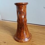 Bougeoir grès vernissé chocolat