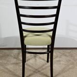 Suite of 4 Scandinavian Chairs in Stained Wood – 1960