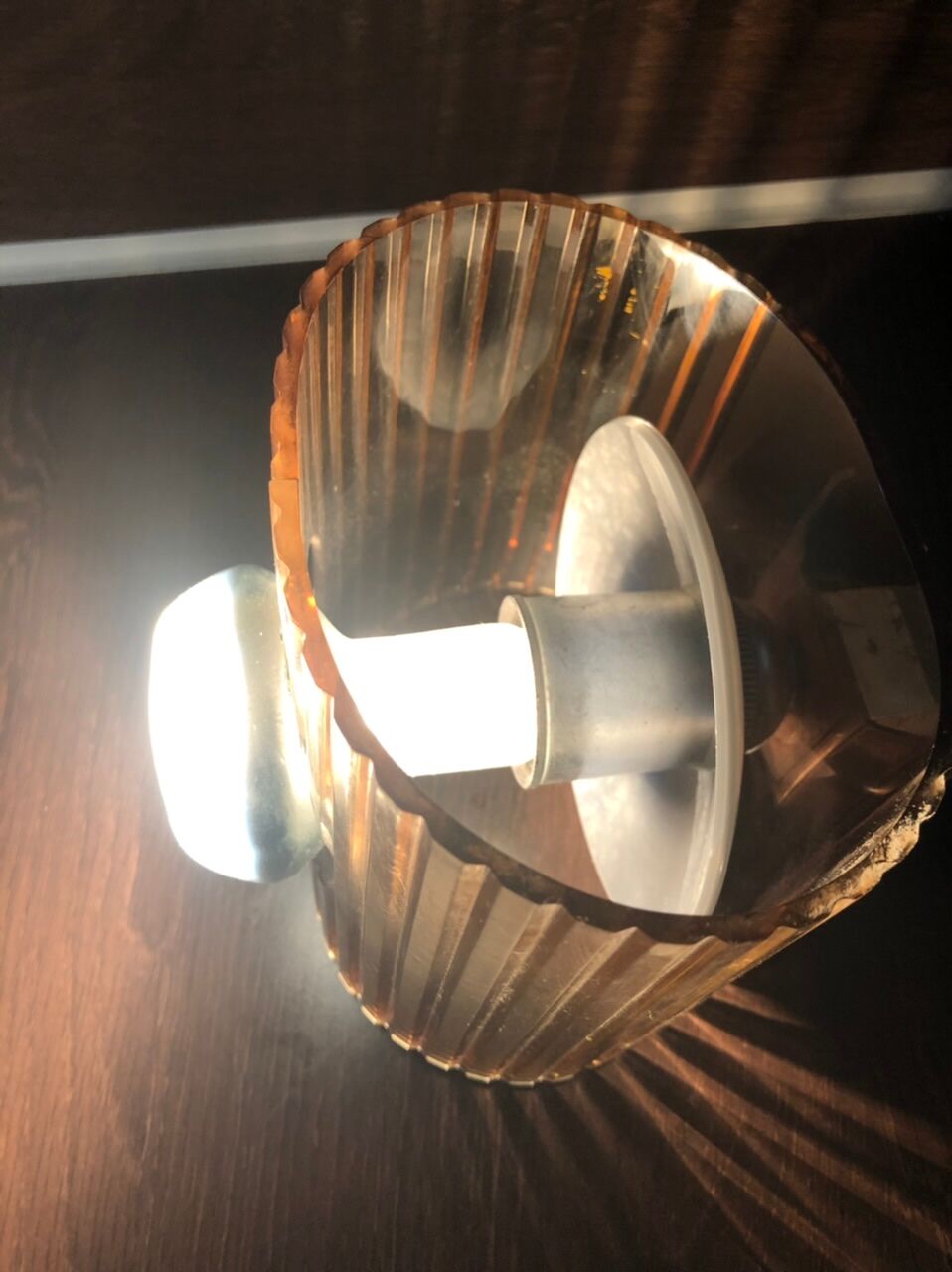 Set of 3 vintage wall lamps in smoked plexiglass, circa 1970's