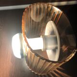 Set of 3 vintage wall lamps in smoked plexiglass, circa 1970's