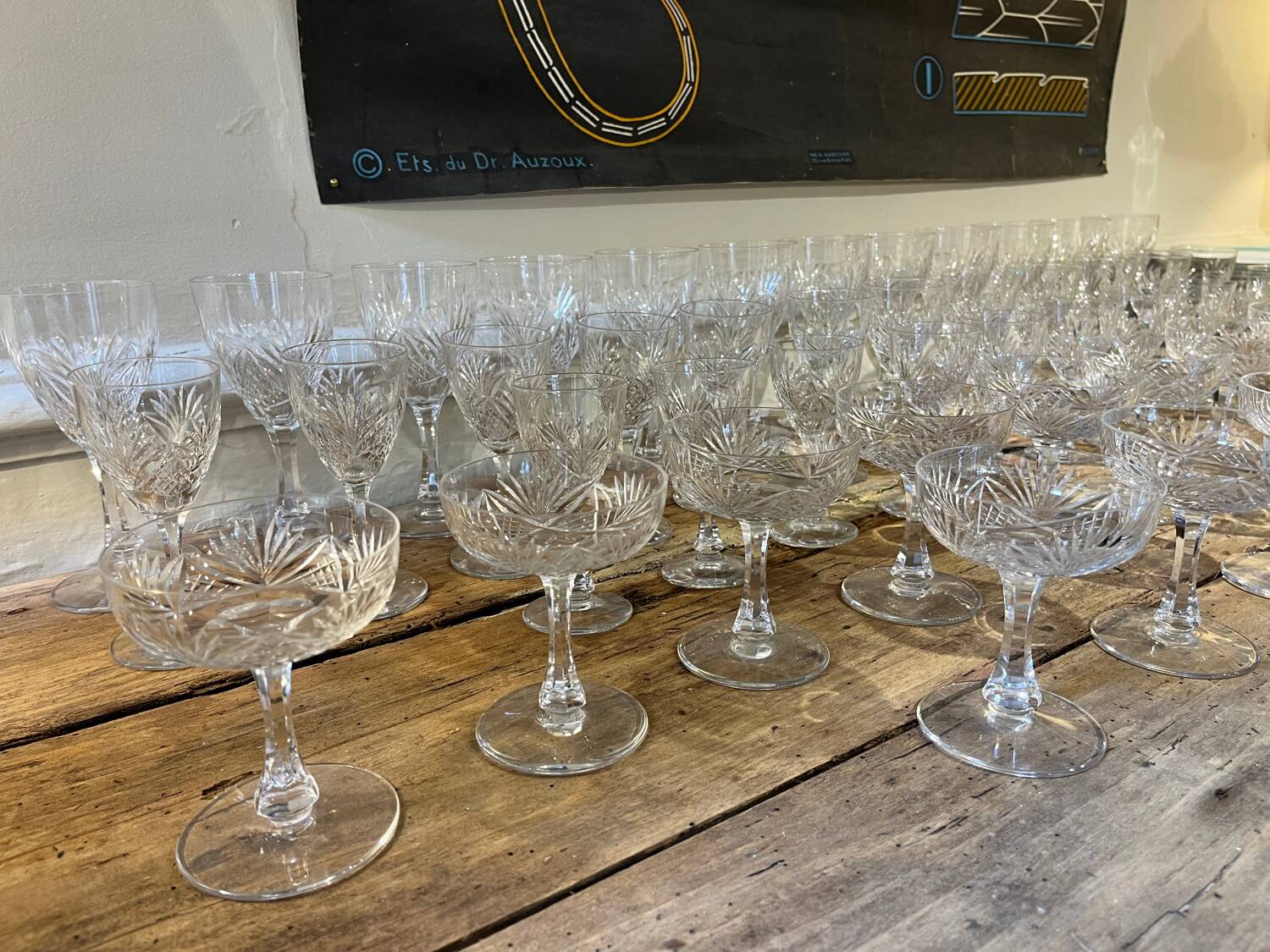 Beau lot de verres en cristal de Saint Louis