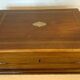 Fish service wooden blond mahogany box