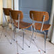 Lot de 3 chaises en formica effet bois