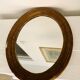 Old art deco oval wooden mirror