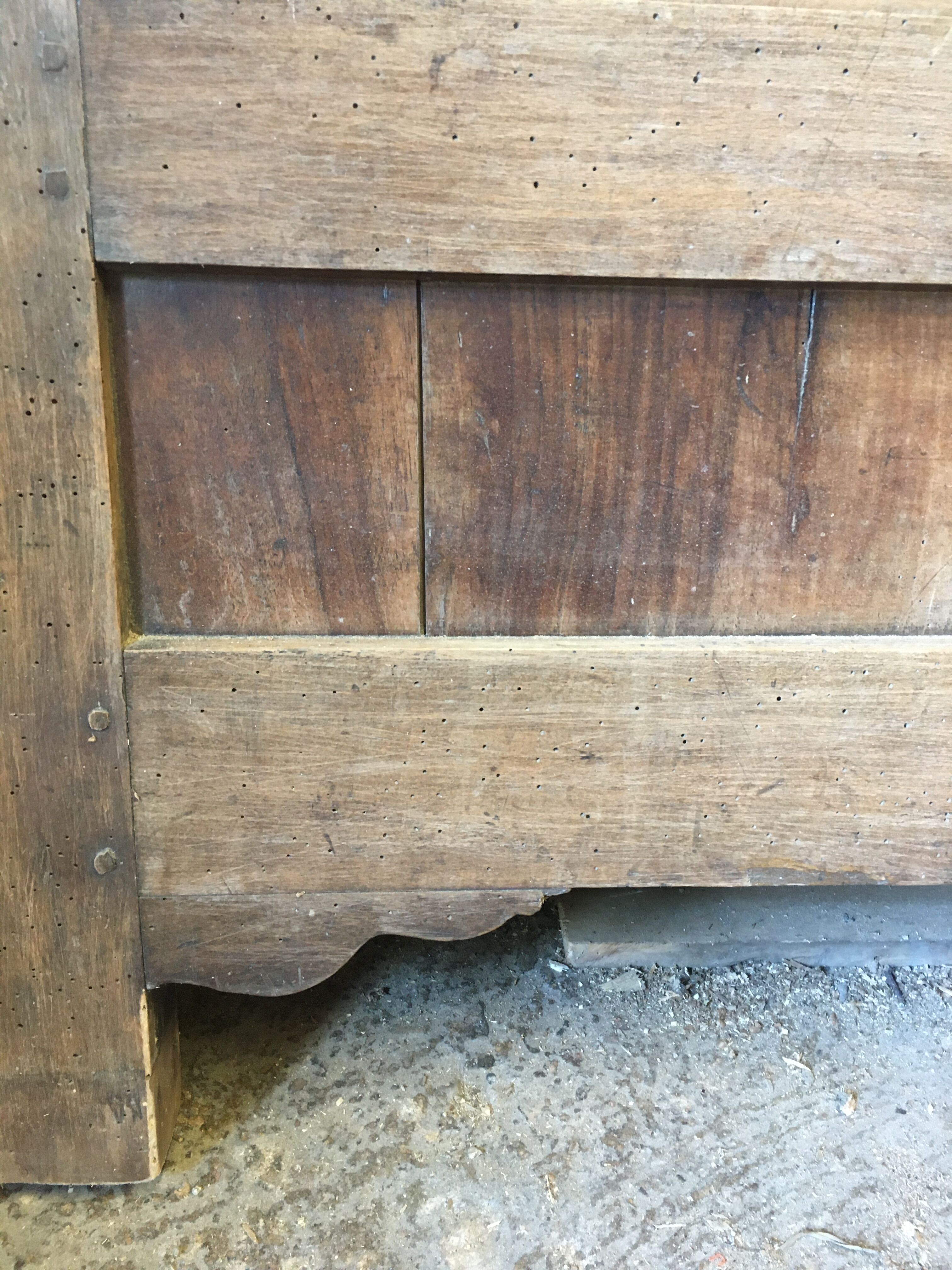 Front of old double door walnut cabinet