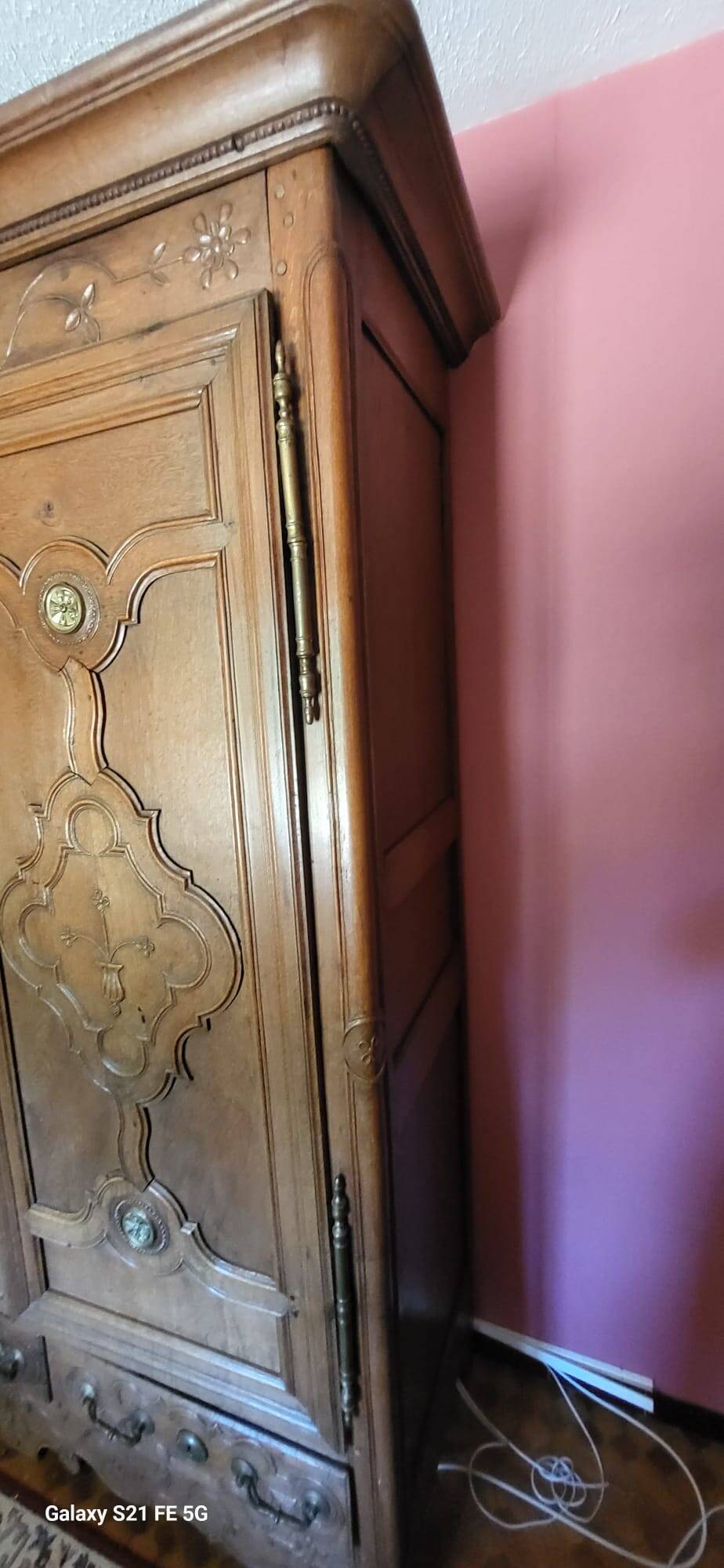 Lorraine wardrobe in solid oak from 1850