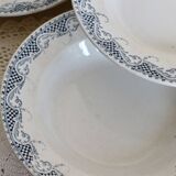 6 assiettes creuses en terre de fer Sarreguemines U&C modèle Luchon