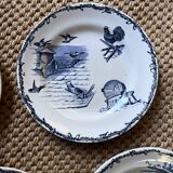 Plates Choisy Le Roi 19th in iron earth, country décor