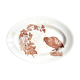 Longwy oval dish in white and brown iron earth