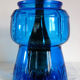 Champagne bucket vintage blue glass cork
