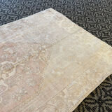 Handmade vintage pastel area rug