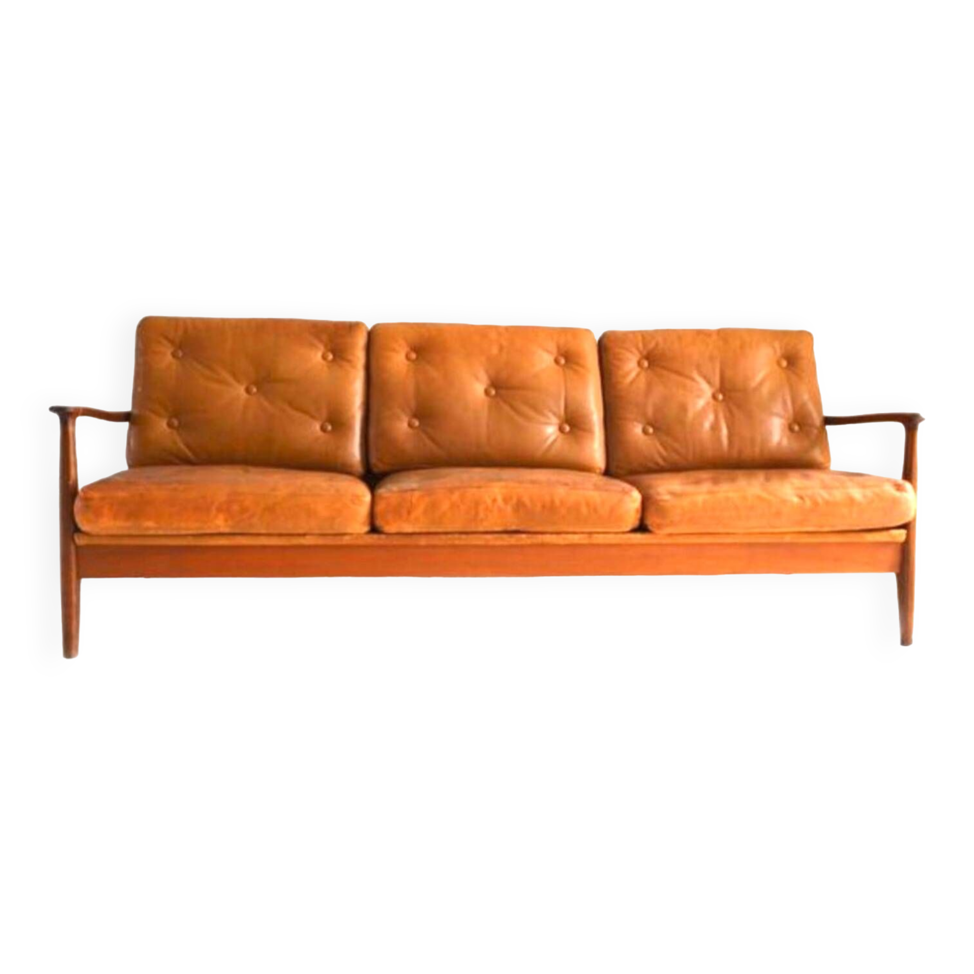 Vintage Scandinavian leather sofa