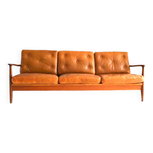 Canapé scandinave vintage - cuir