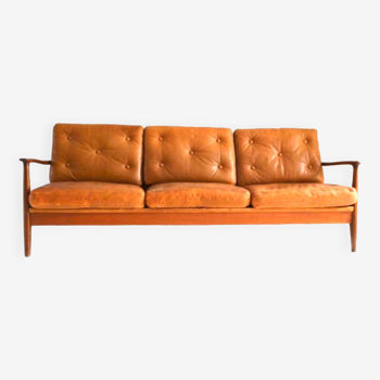 Scandinavian vintage leather sofa