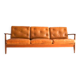 Vintage Scandinavian leather sofa