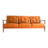 Canapé scandinave vintage en cuir