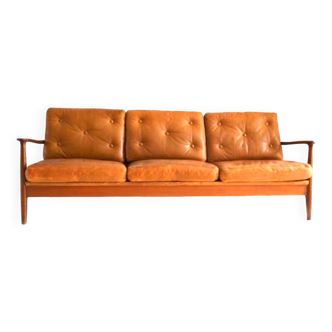 Scandinavian vintage leather sofa