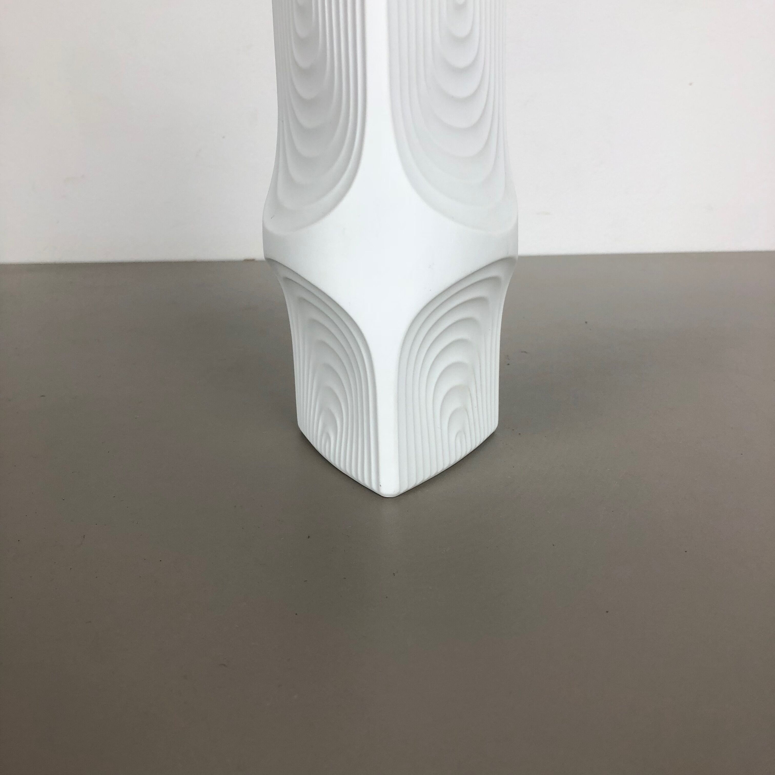 OP Art biscuit porcelain german vase made by AK Kaiser, Germany, 1970s