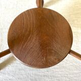 Vintage wooden tripod stool 2 trays
