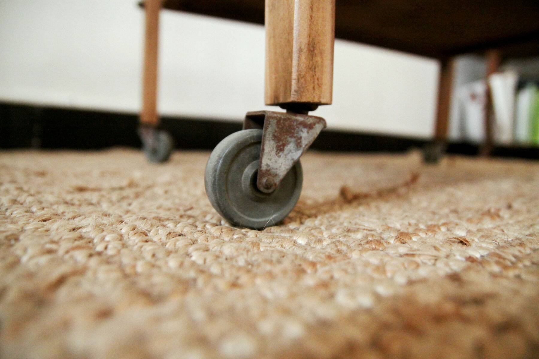 Vintage solid wood serving trolley