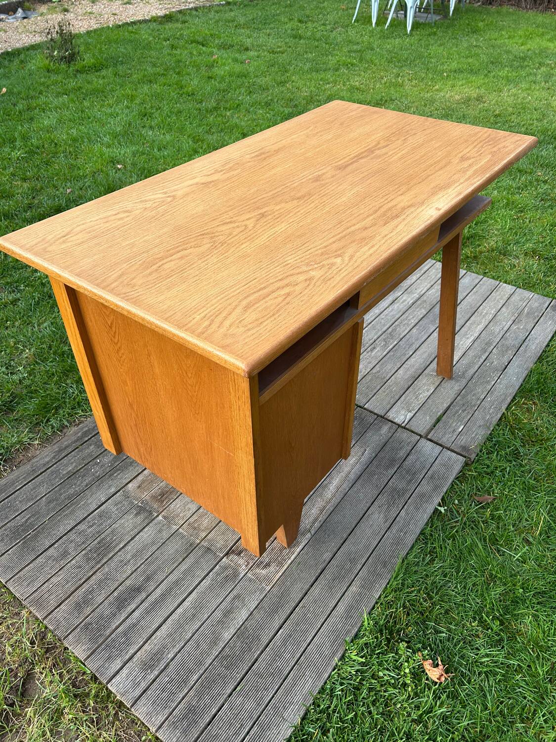 Vintage 1950s desk in light oak