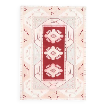1970s Vintage Turkish Hand-Knotted Wool Cotton Beige Area Rug 190x270