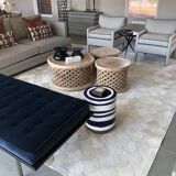 Set of 2 wooden bamiléké stools coffee tables