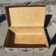 Vintage wooden travel trunk stamped bagage j.m.g.é.
