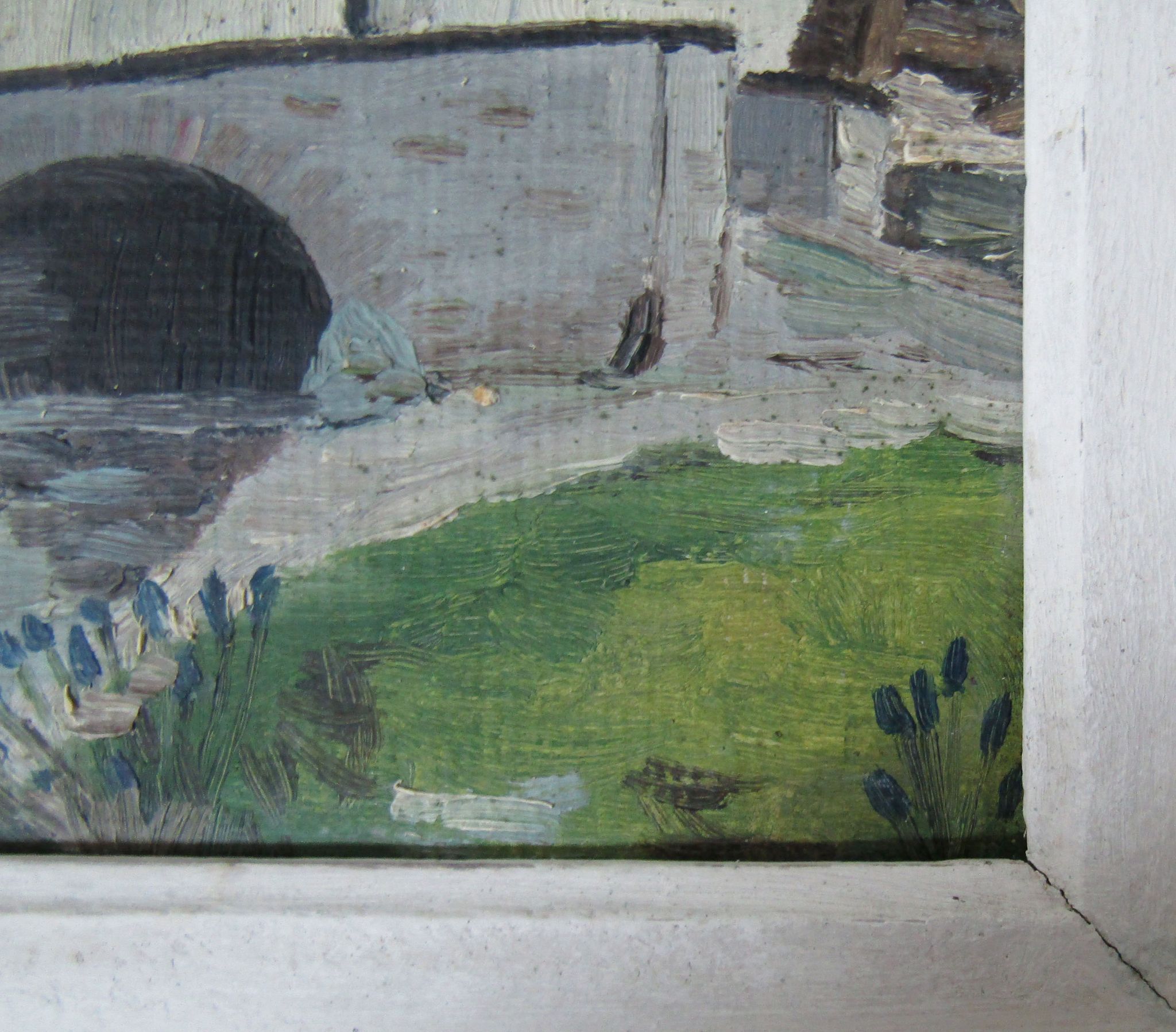 Tableau huile sur panneau, paysage montagnard