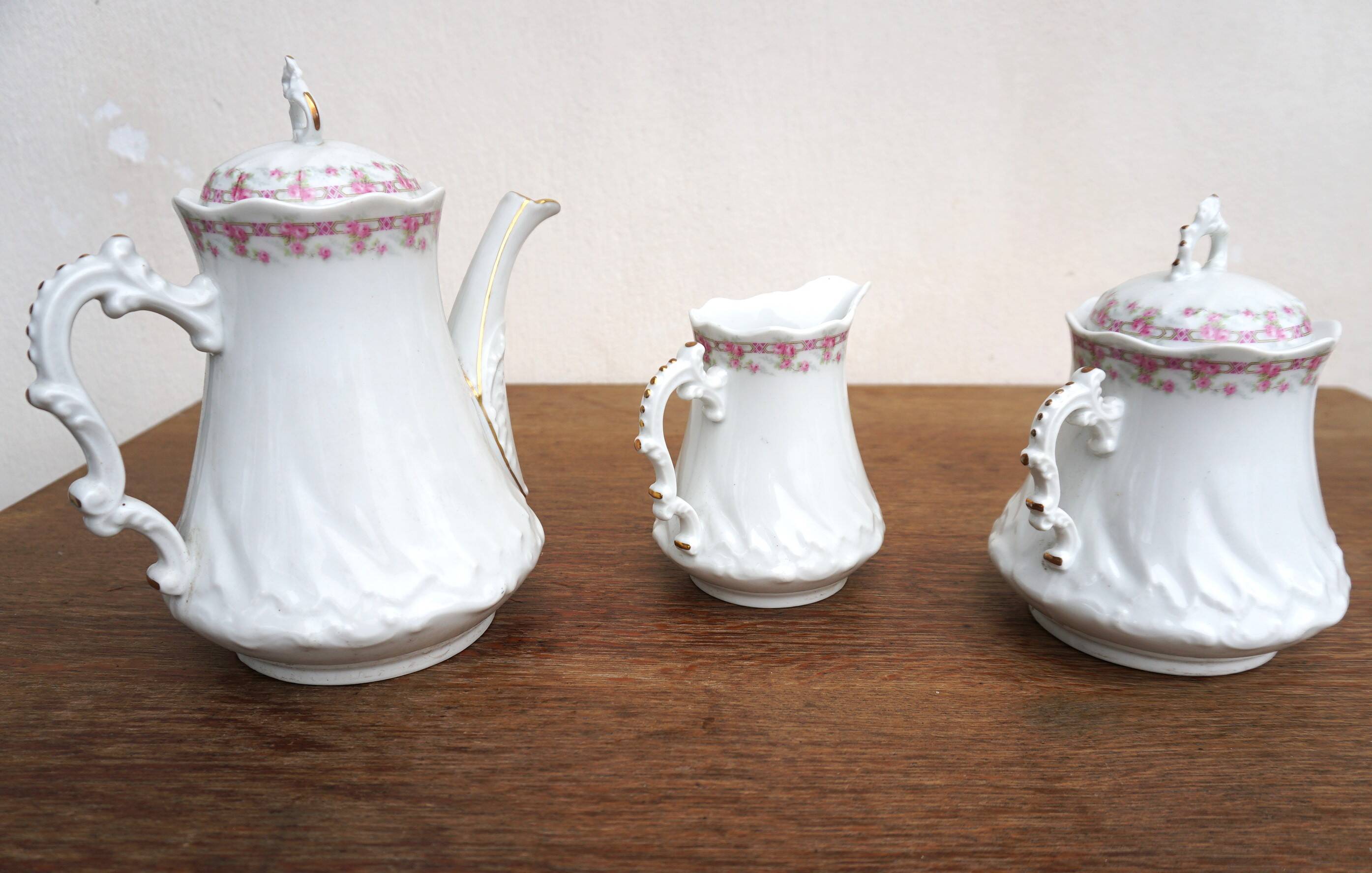 Limoges porcelain coffee service for Maison Baritel Lyon circa 1900