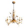 Golden Metal Chandelier with Reed Bouquet Decoration. Coco Chanel Style. Work
