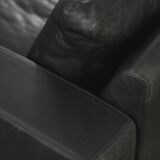 Black leather modern Conseta sofa by Friedrich Wilhelm Möller for COR