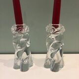 Pair of Baccarat Aladin crystal candlesticks