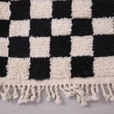 Moroccan Handmade Beni Ourain Rug 95 x 177 cm - Checkered Berber Runner rug