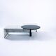 Table basse réglable en marbre noir et blanc italien, années 1980