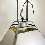 Silver industrial ceiling lamp, 1970s