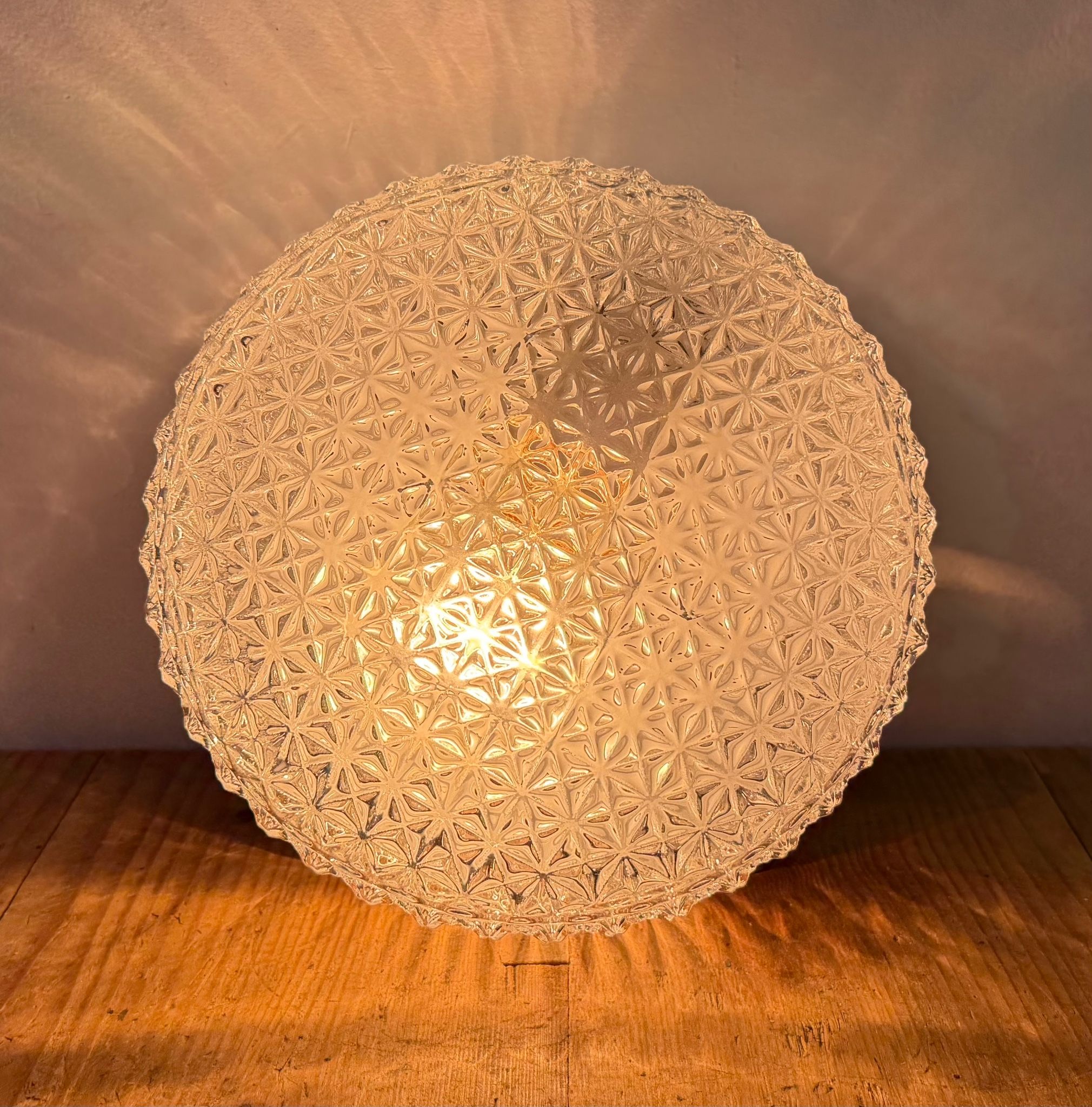 Vintage Glass Wall or Ceiling Light, 1970s