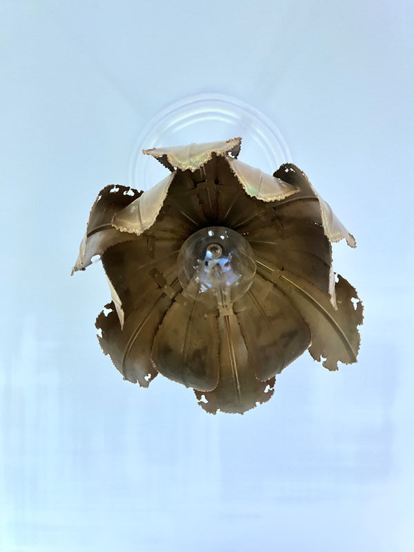 Brutalist suspension, brass leaves, Svend Aage Holm Sorensen, 1960