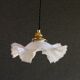 Old white glass pendant light with translucent net - circa 1930. Brass socket and new cable