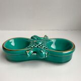 Green and gold ceramic salt shaker Art Deco 30s