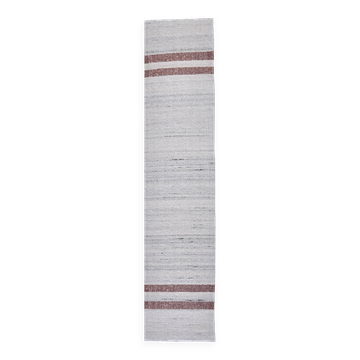 285x70 cm wool runner carpet, beige orange wool kilim carpet, vintage kilim