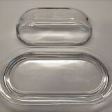 Vintage moulded glass butter