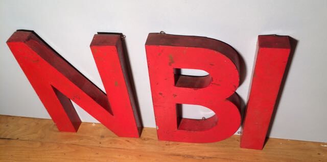Painted metal sign letters