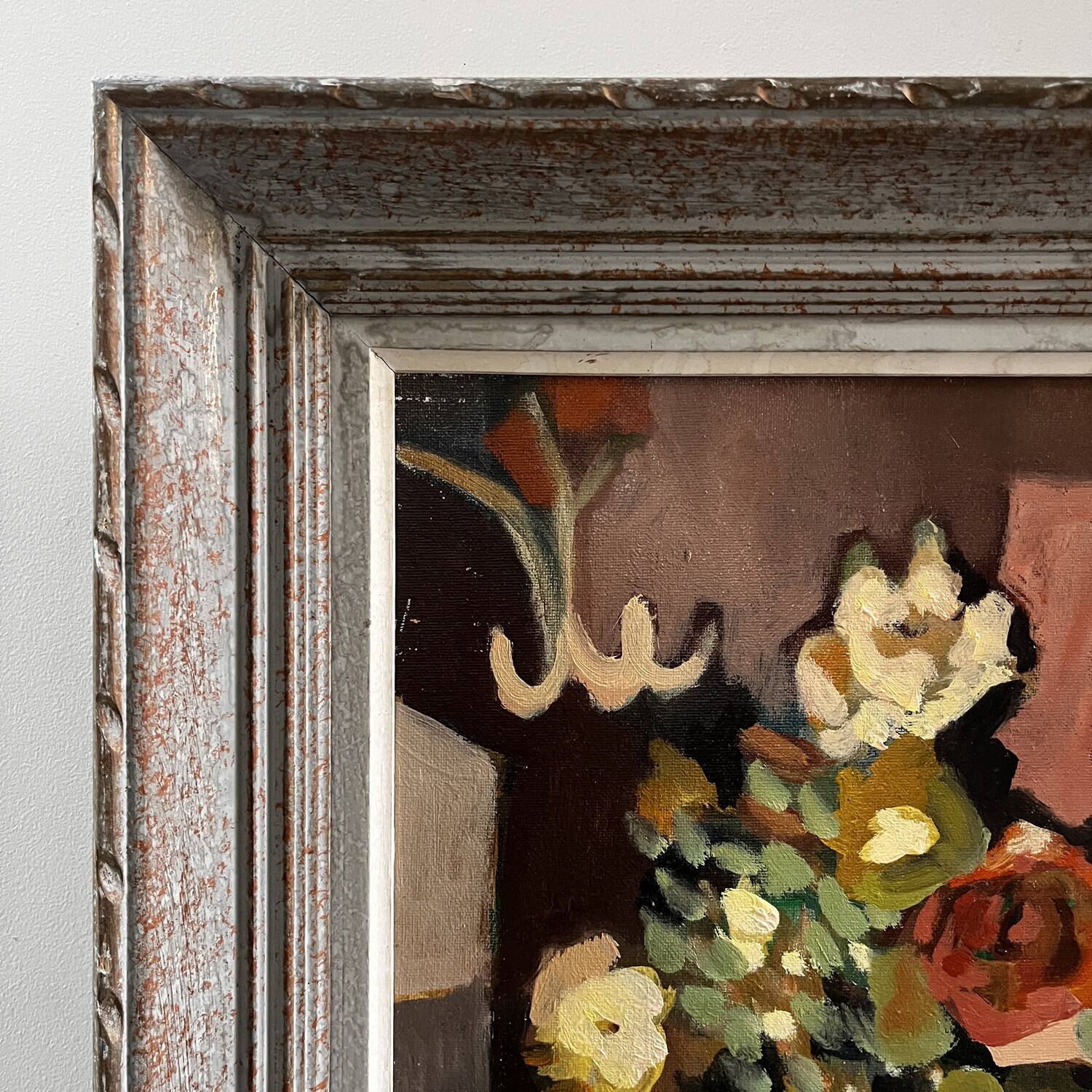 Cubist bouquet painting