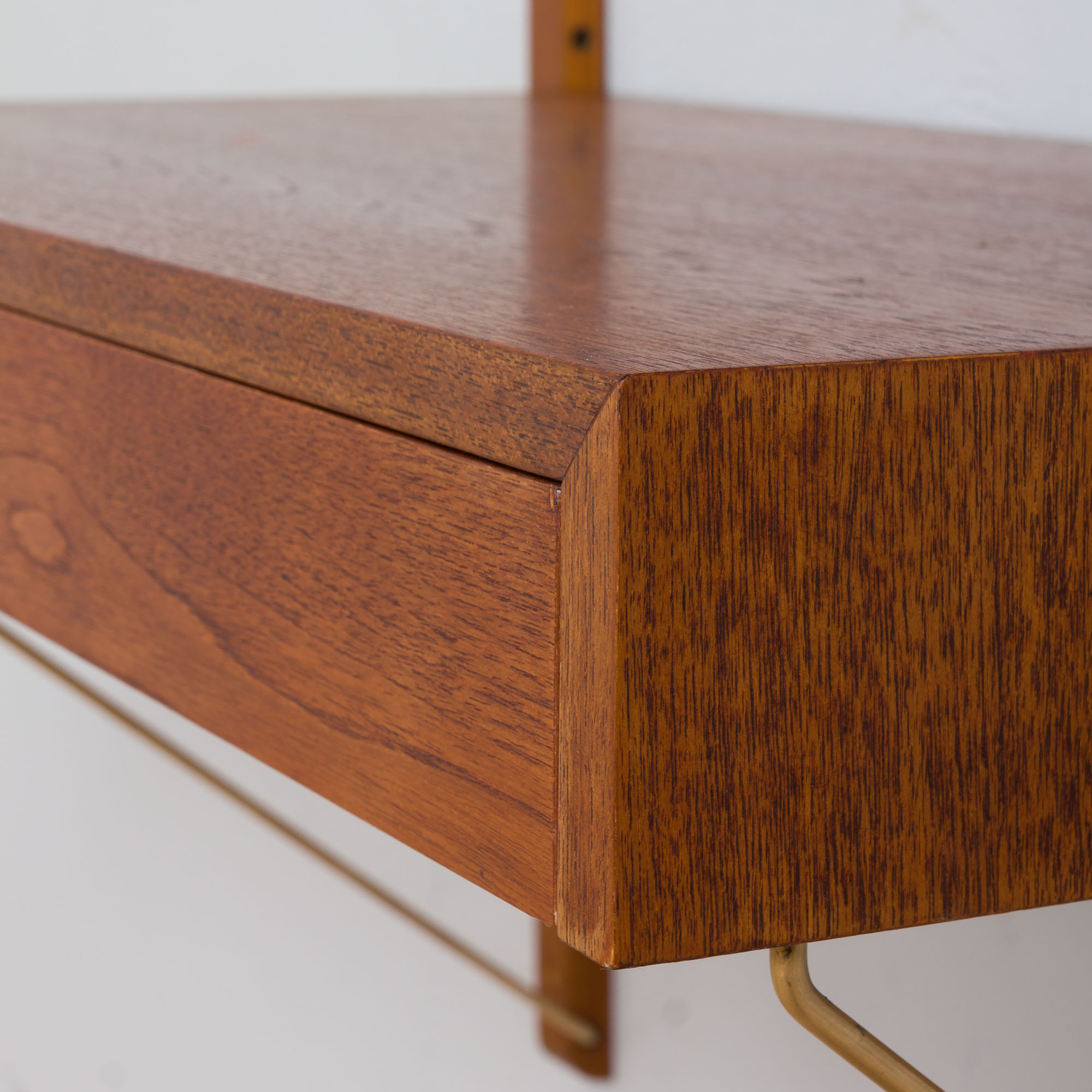 Poul Cadovius teak wall unit with a desk and 3 shelves, Denmark, 1960s